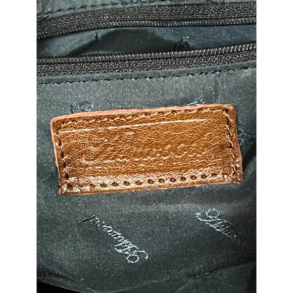 Ashwood Genuine Leather Large Brown Tote Purse Double Zip Crossbody Strap - Picture 3 of 6